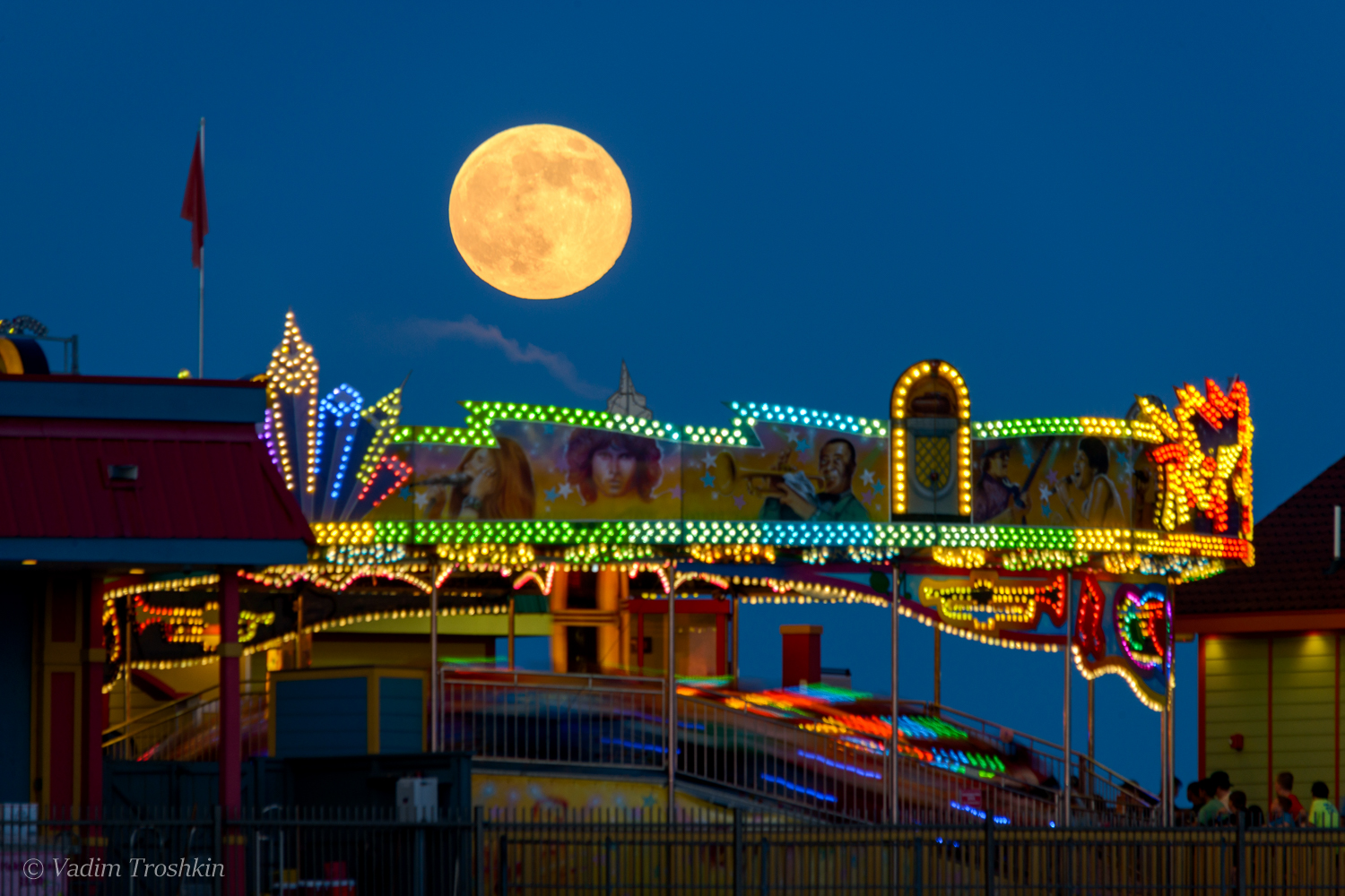 Supermoon in Galveston. 