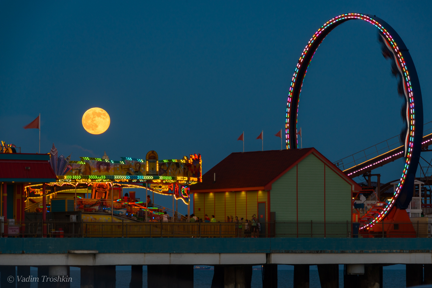 Supermoon in Galveston. 